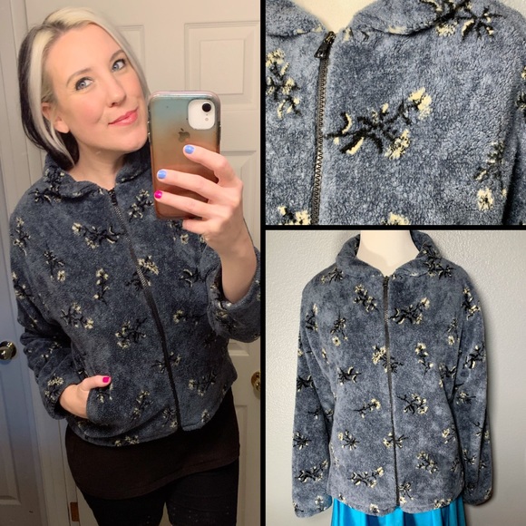 Black Diamond Jackets & Blazers - Cute, BLACK DIAMOND, floral, fleece jacket!!